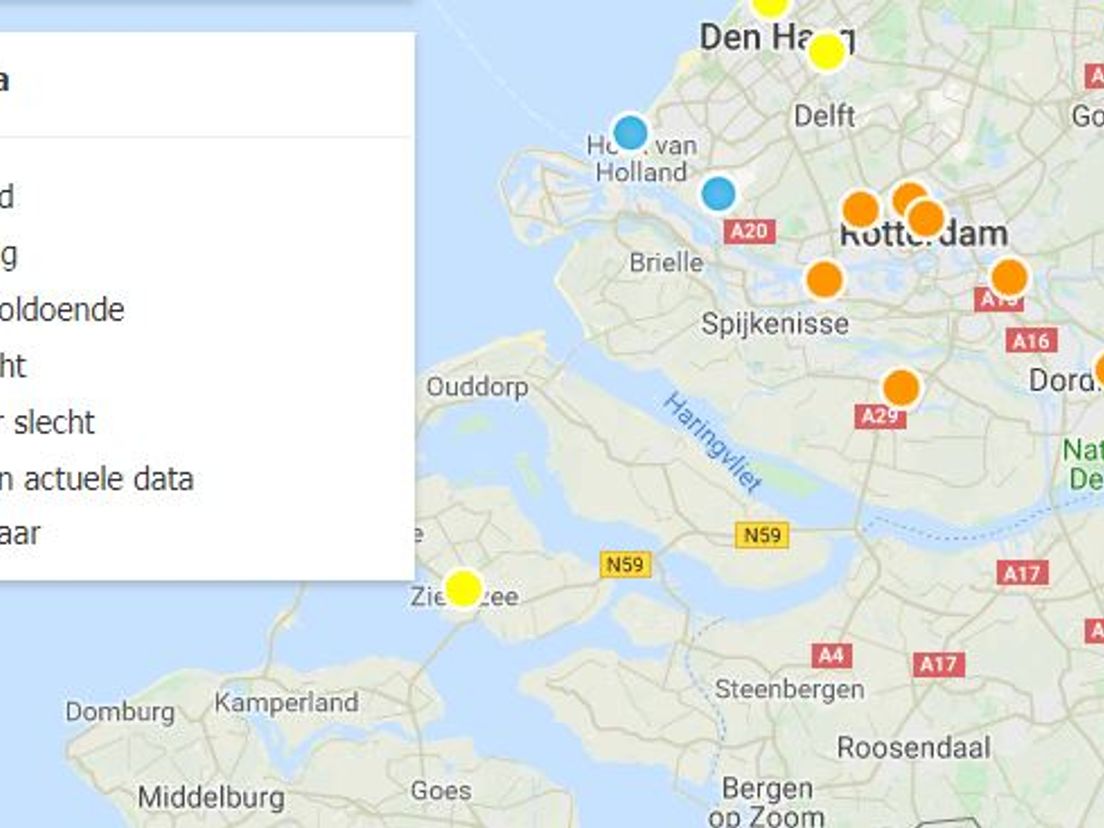 Het Luchtmeetnet om 14:00 uur