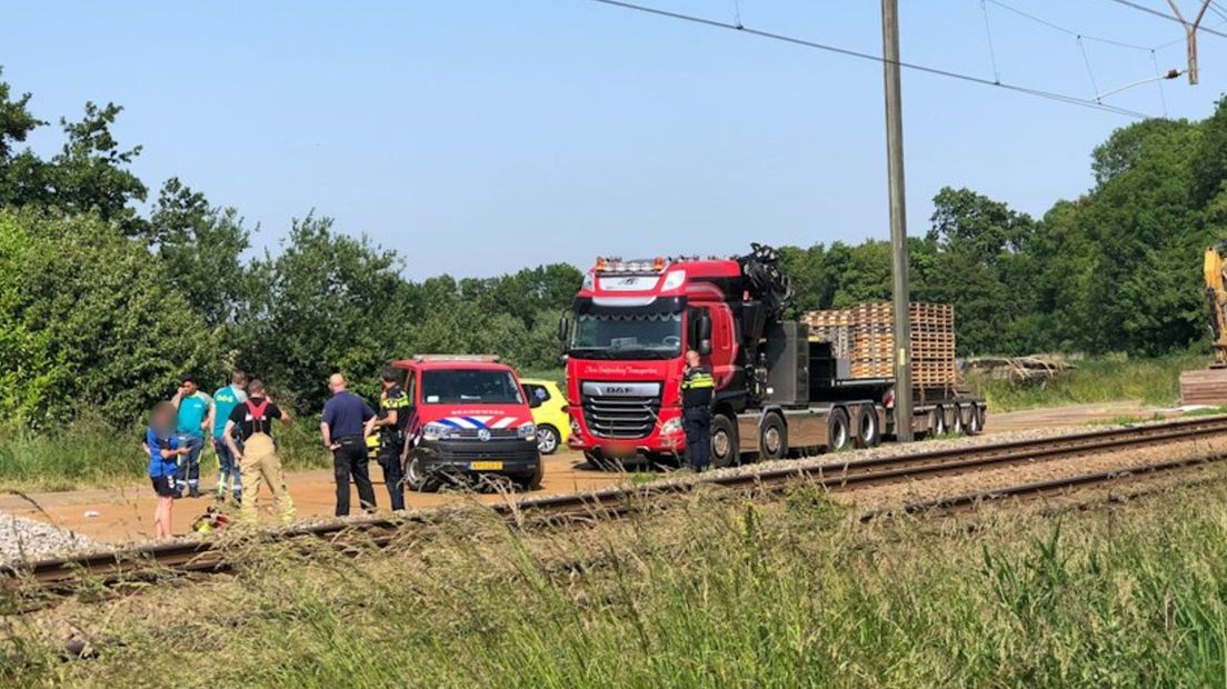 Aanrijding trein vrachtwagen