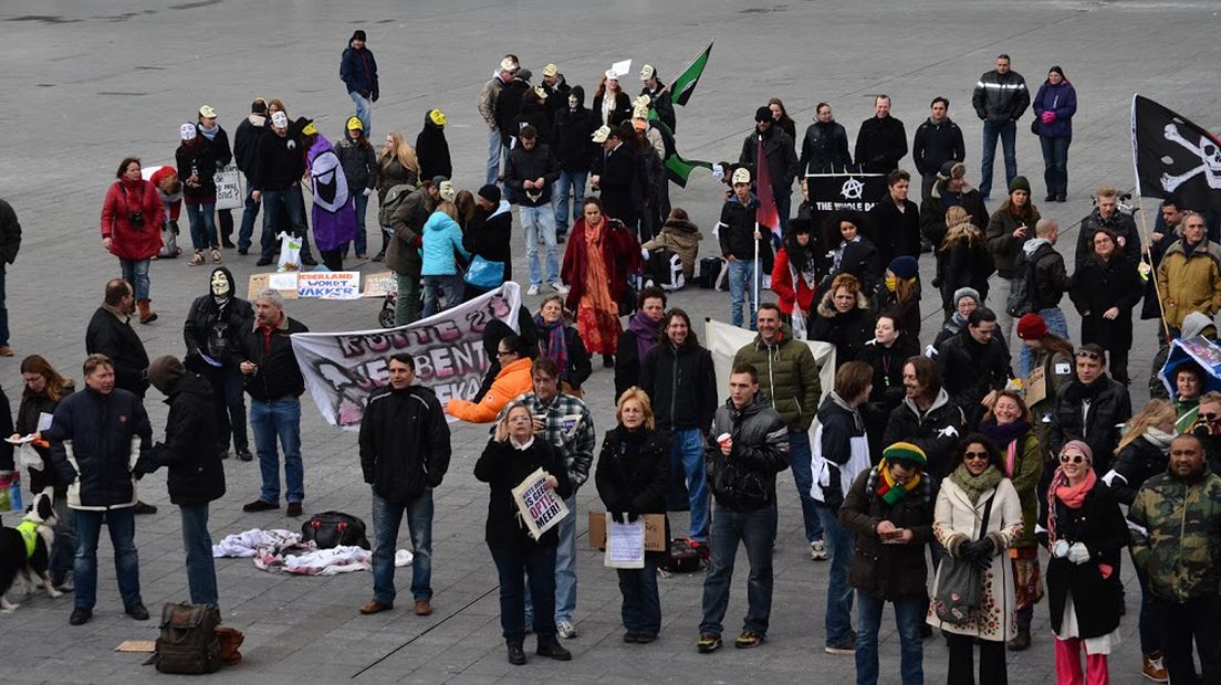 Demonstranten Spuiplein