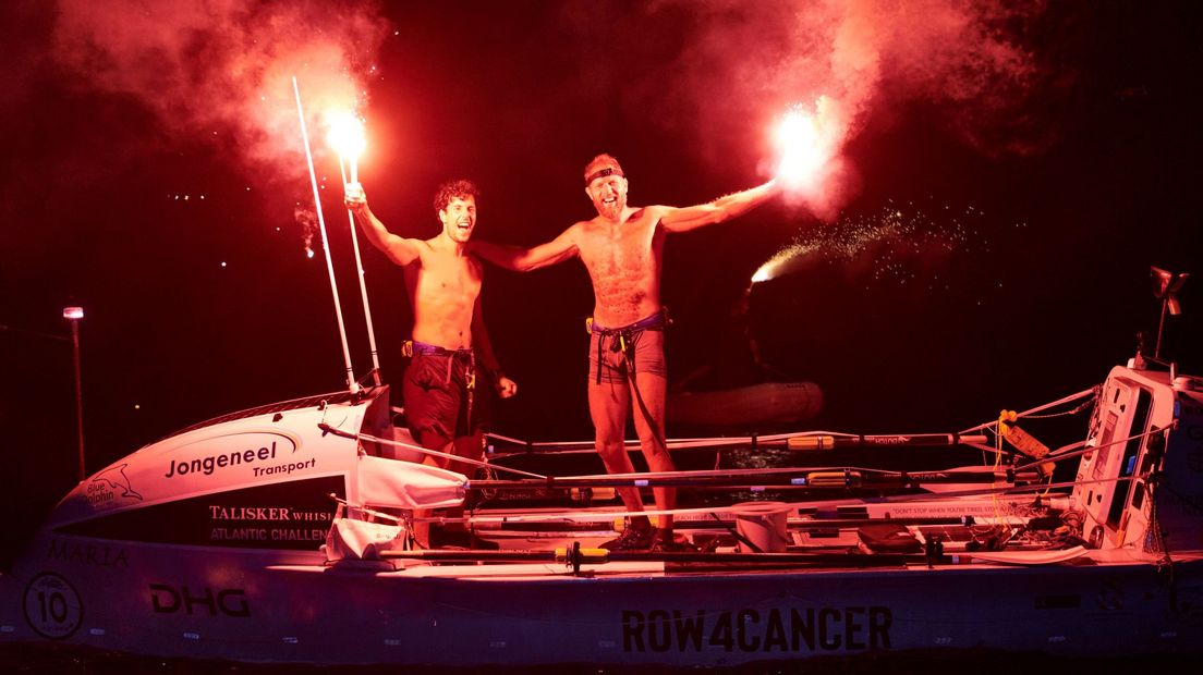 Blijdschap na winst Talisker Whiskey Atlantic Challenge