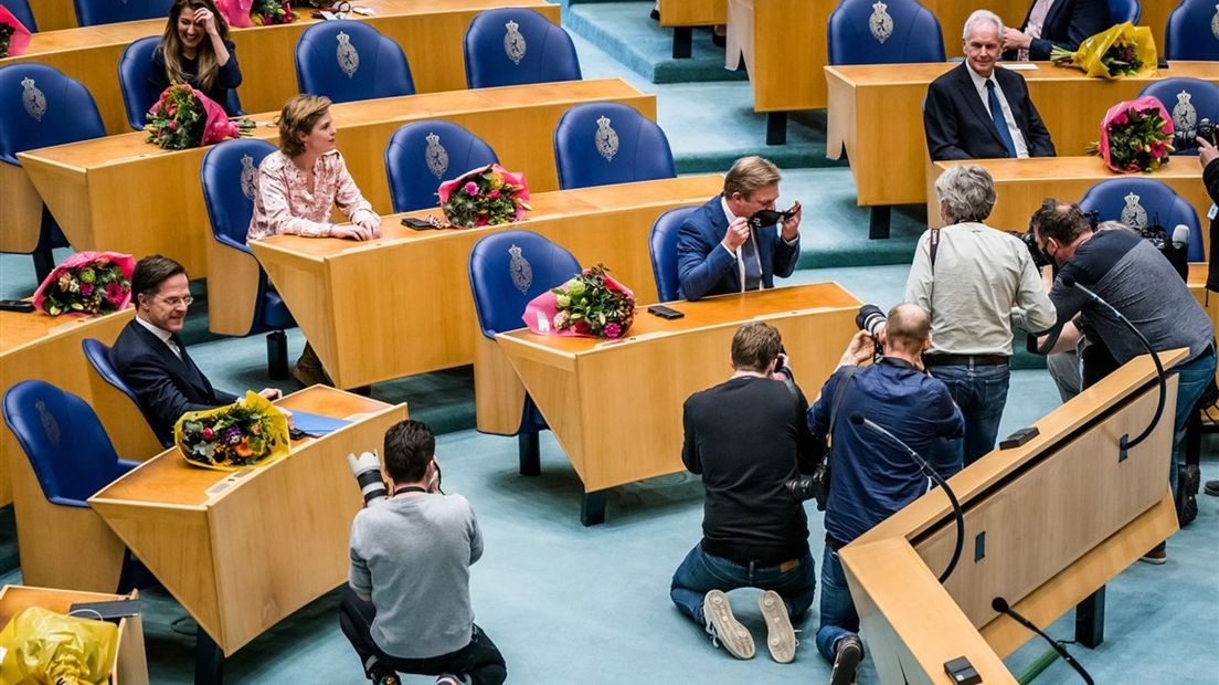 Pieter Omtzigt, gisteren bij zijn installatie in de Tweede Kamer