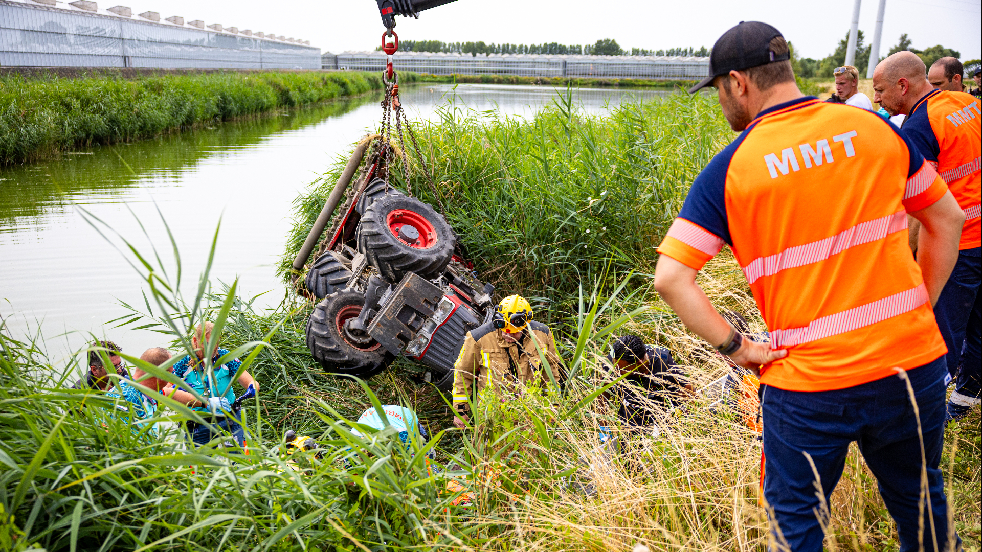 De trekker belandde in het water