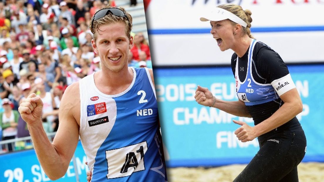 Christiaan Varenhorst en Madelein Meppelink wonnen hun wedstrijden (Rechten: Nevobo / bewerking: RTV Drenthe)