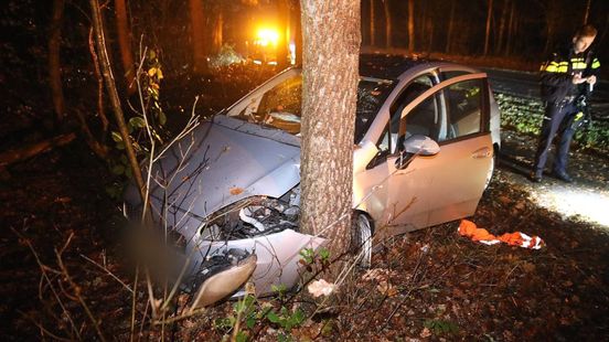 Auto botst tegen boom • N798 in Putten dicht