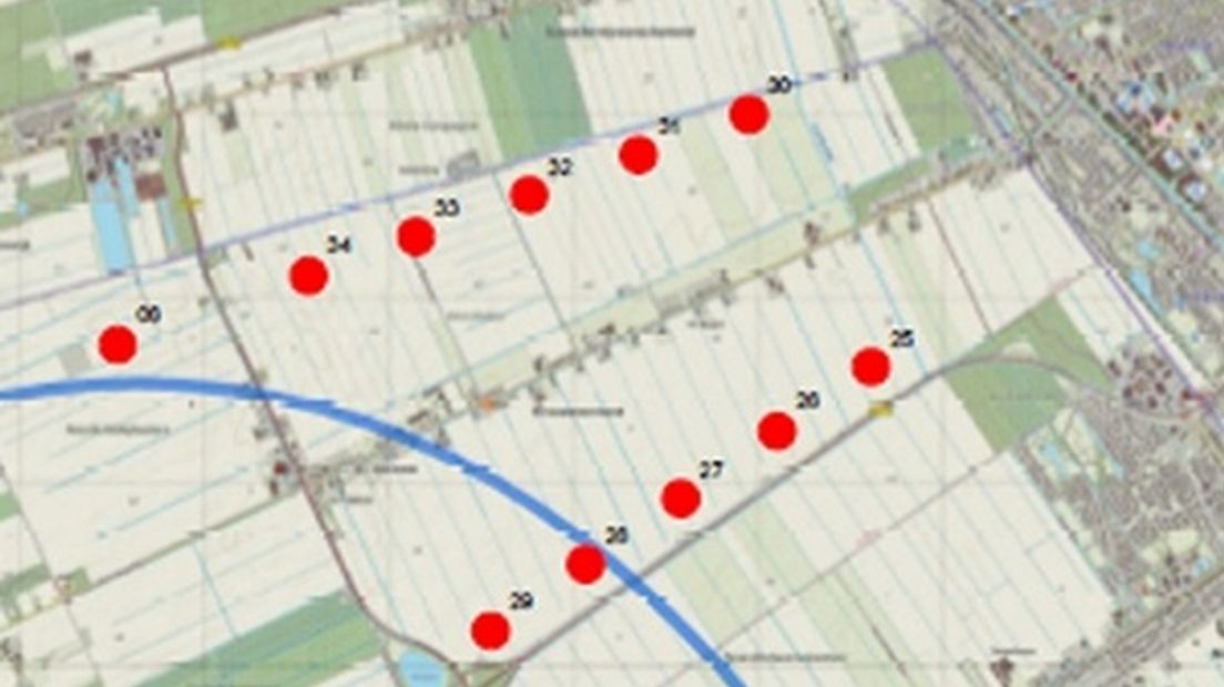 Mogelijke locatie voor windmolens bij Drouwenermond