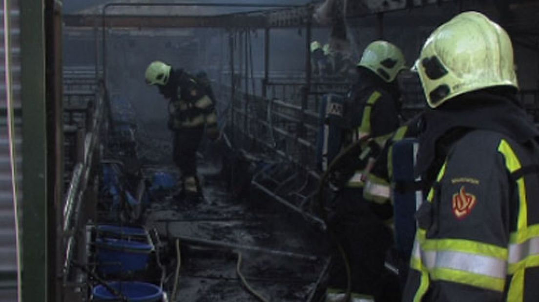 Kalveren dood na brand in Lunteren