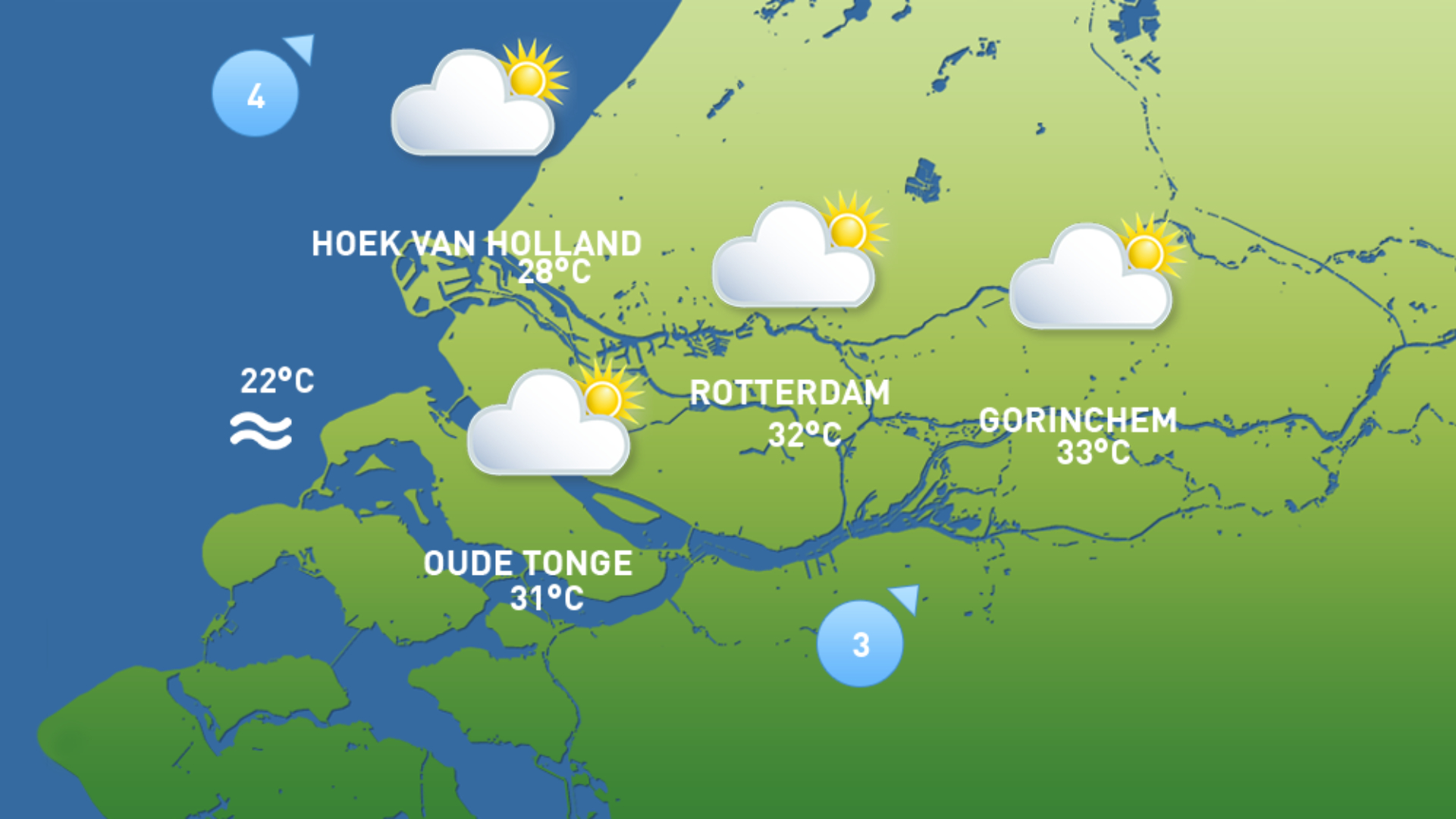 Het weerbeeld van dinsdag 4 augustus.