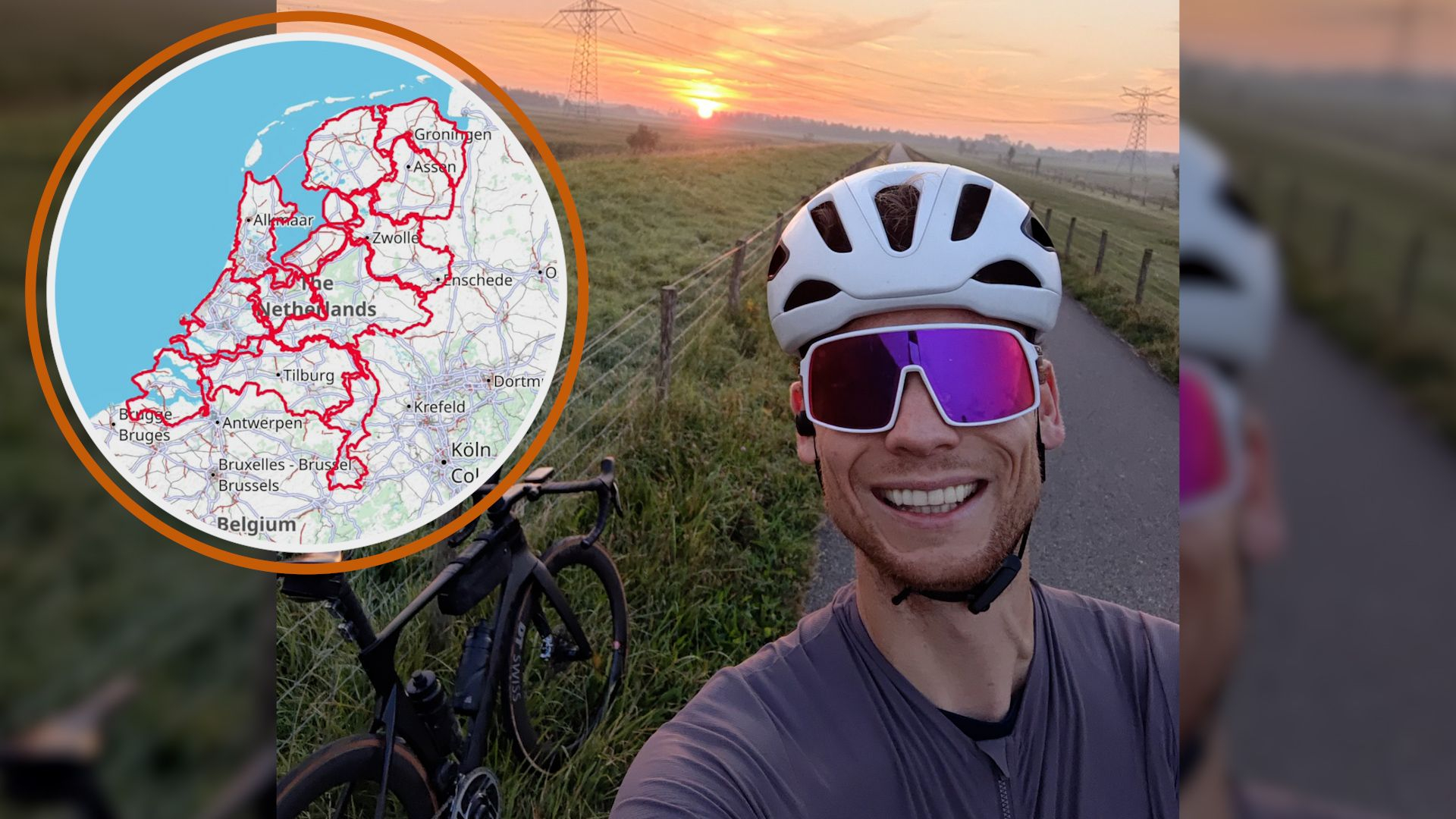 Rob (34) fietst alle provinciegrenzen af