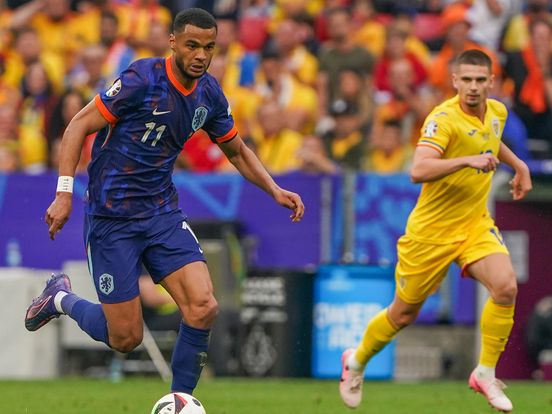 Cody Gakpo namens Nederland tegen Roemenië