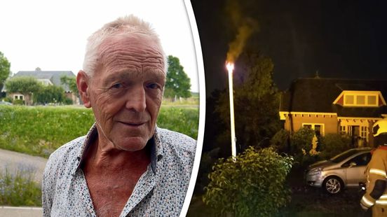 Vlaggenmast wordt getroffen door bliksem en vliegt in brand: 'Het was een grote vuurstaaf'