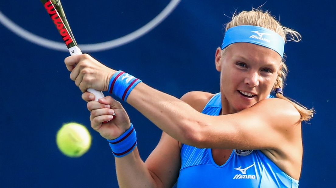 Kiki Bertens in actie in Cincinnati. Foto ANP