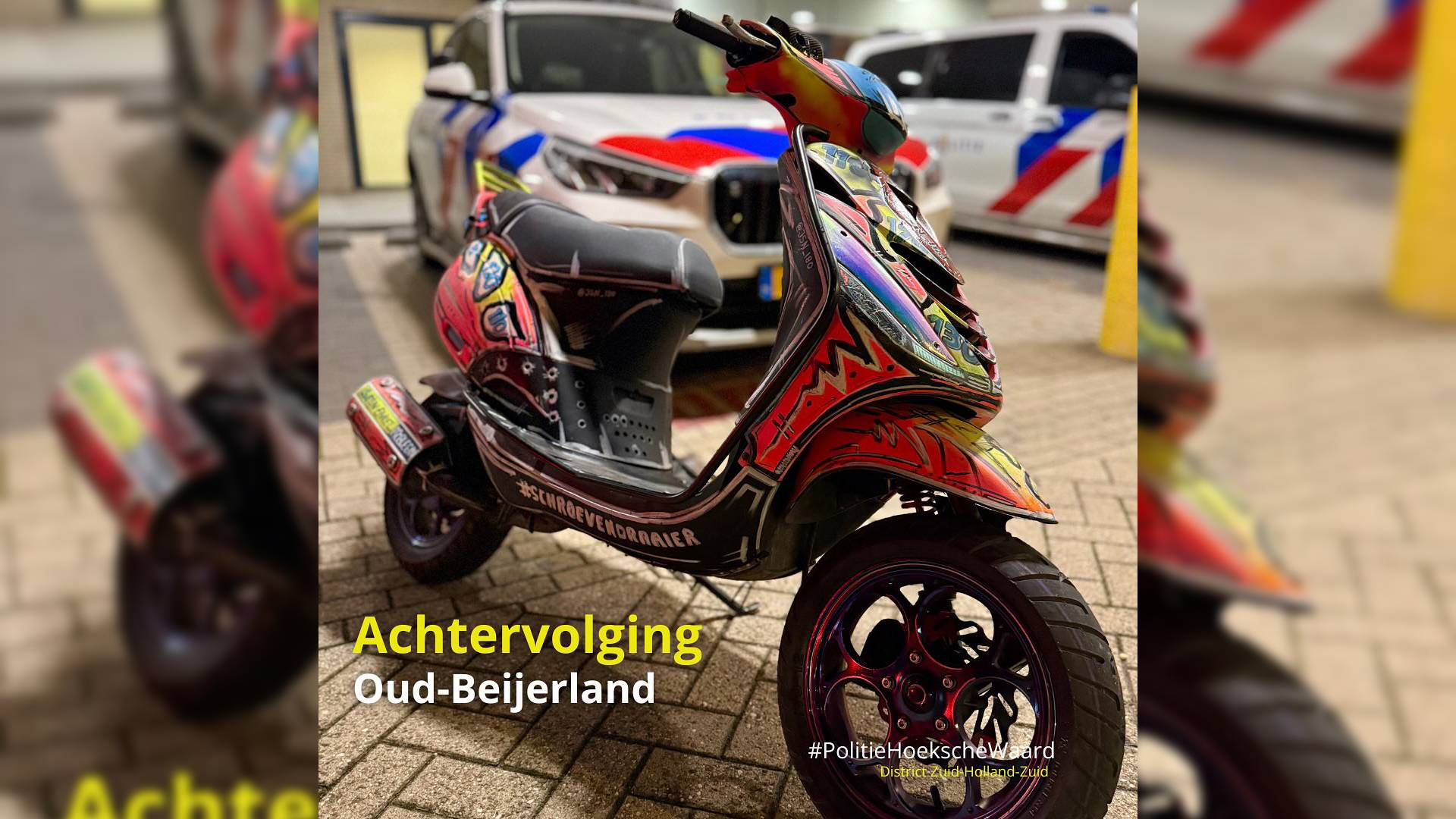 De scooter heeft een bijzonder ontwerp.
