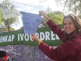 Protest in Overvecht tegen bomenkap, gemeente wil dat groen plaatsmaakt voor woningbouw