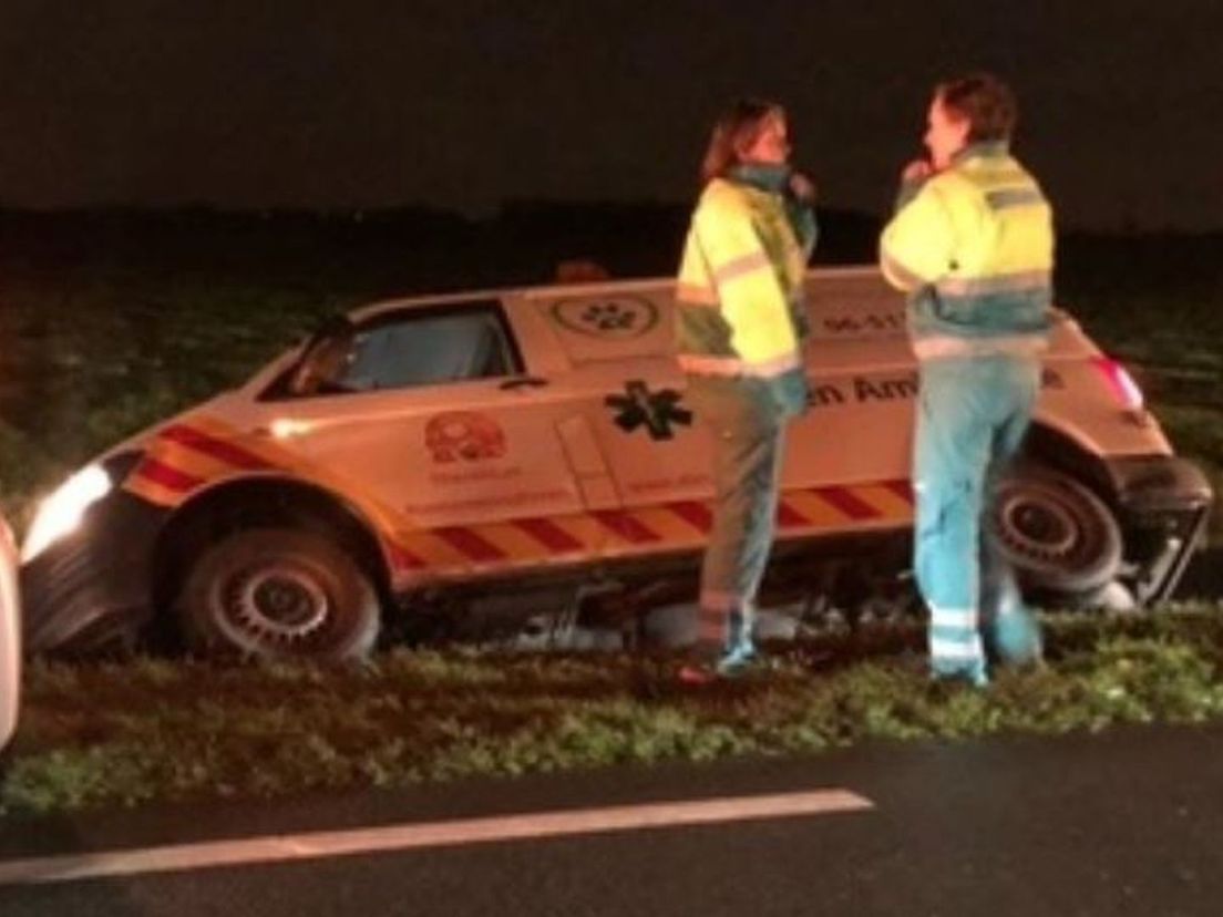 Dierenambulance in de sloot bij Nieuw-Lekkerland