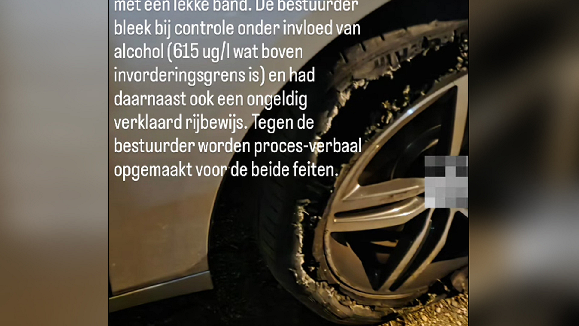Lekke band verraadt dronken bestuurder zonder geldig rijbewijs