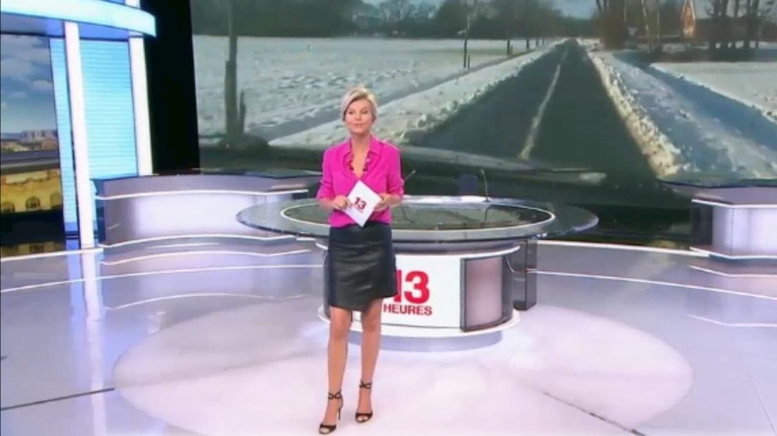 Beelden van winters Overijssel uit Afkoel TV in Frans journaal