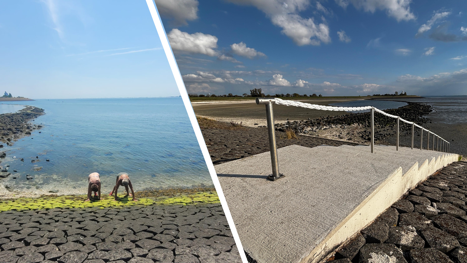 Van glibberige stenen naar stevige treden: Sint-Maartensdijk heeft een nieuwe dijktrap