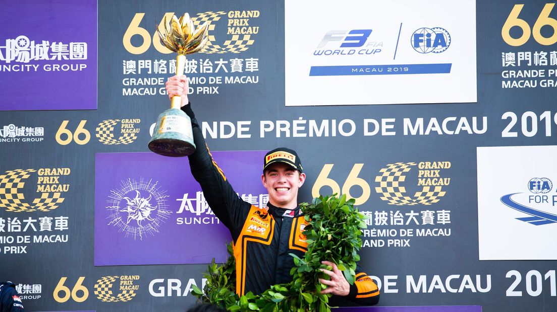 Verschoor op het podium in Macau in 2019