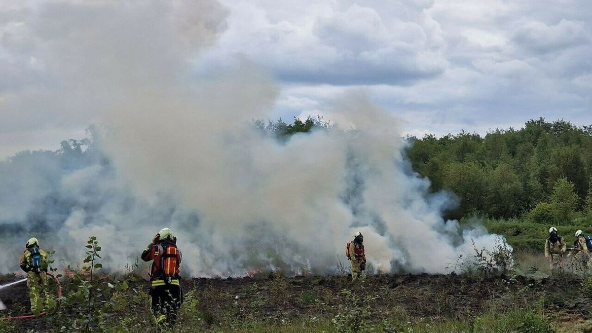 Heide in brand bij Donderen door maaiwerkzaamheden