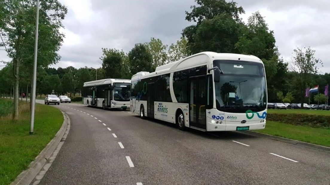 De elektrische bussen van Keolis.