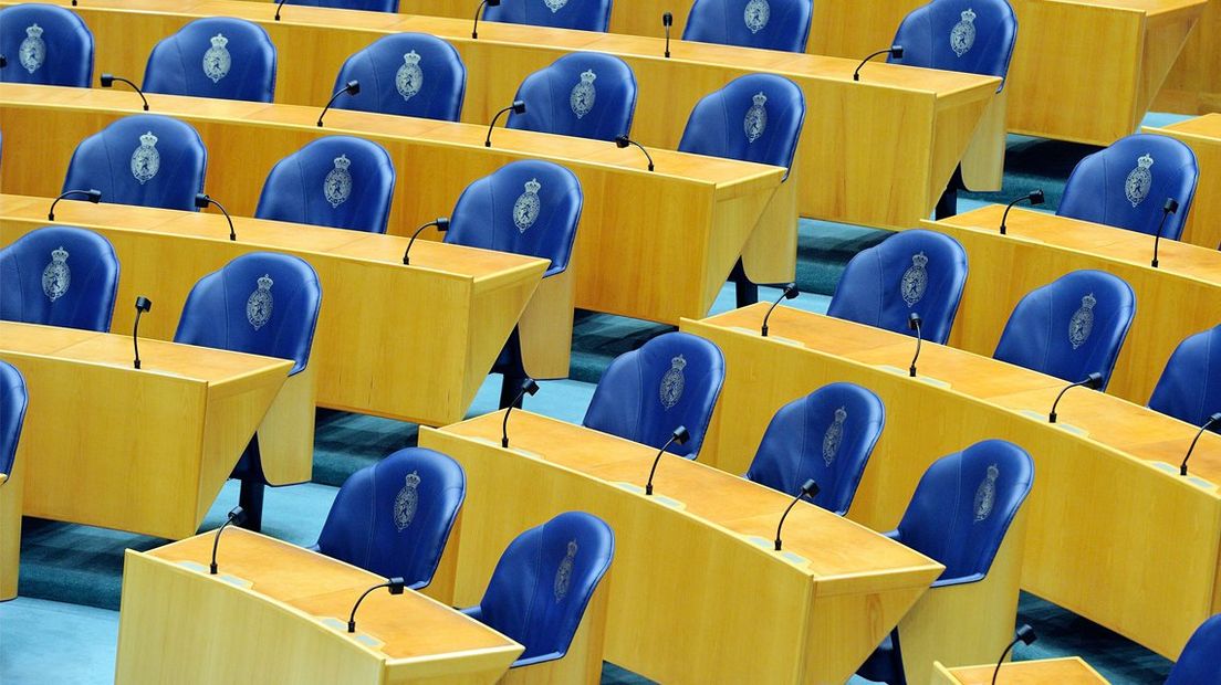 Plenaire zaal van de Tweede Kamer.