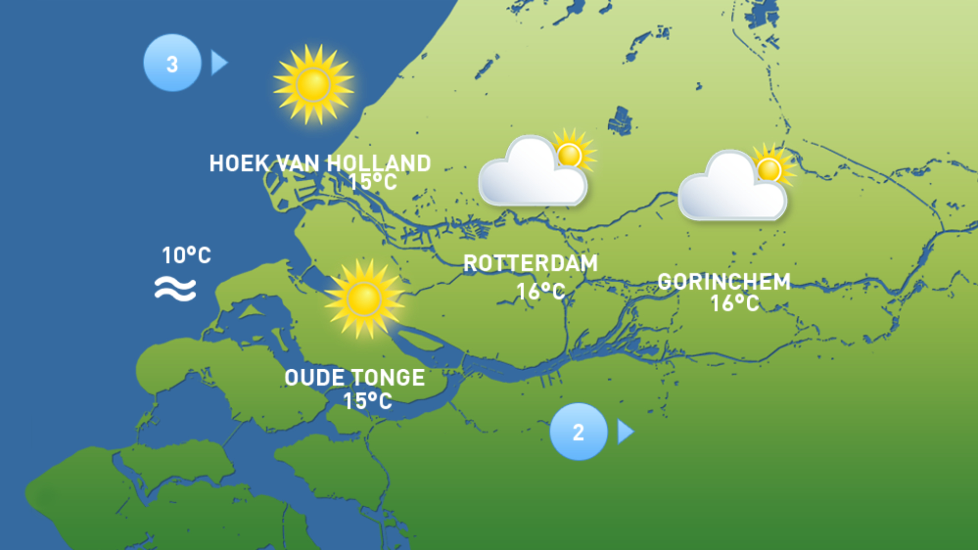 Het weerbeeld van dinsdag 14 april.