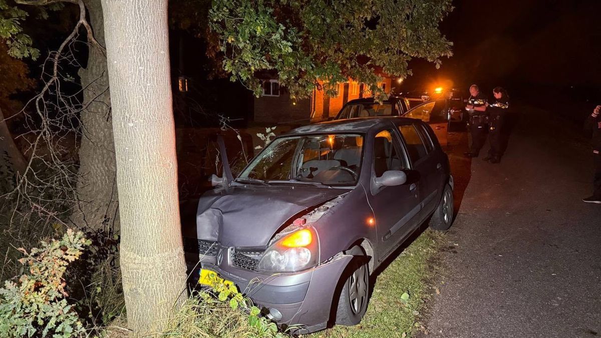 Botsing in Gelselaar • bestelbus in brand