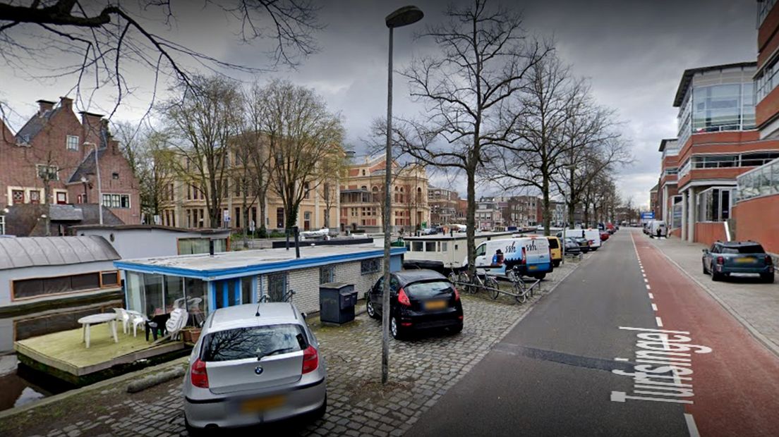 De Turfsingel in de stad Groningen, volgens de oude verkeerssituatie