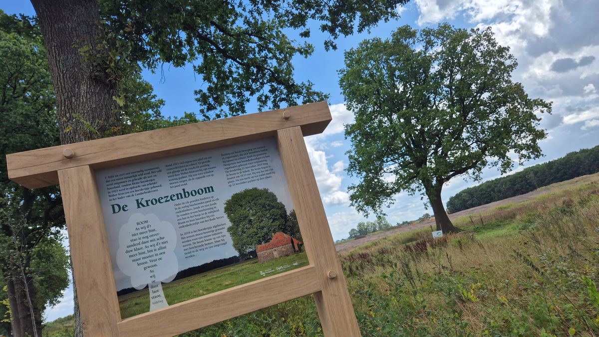 Informatiebord onthult geschiedenis van beroemde eik in Hollandscheveld