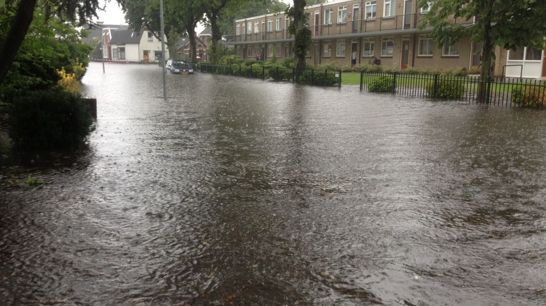 Zo blank kan het na hevige regenval staan in onze provincie