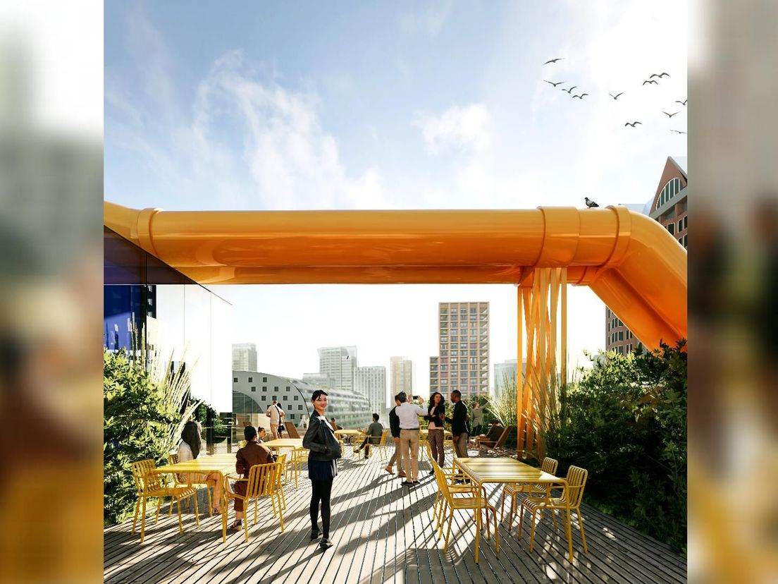 De 'rooftop' van de nieuwe Centrale Bibliotheek in Rotterdam