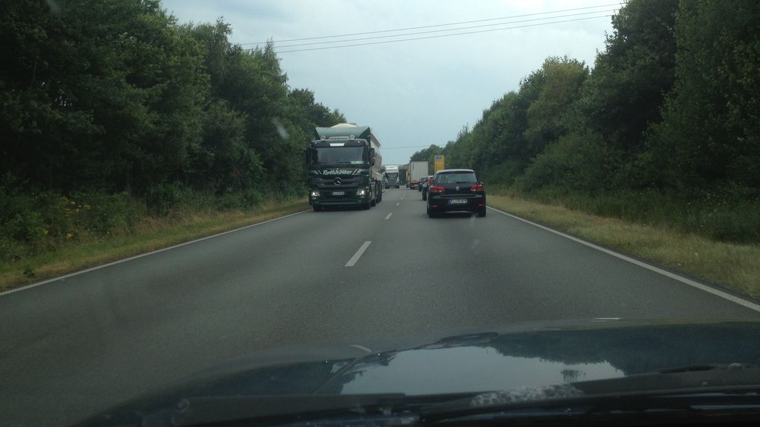 Drukte op de E233 bij Meppen