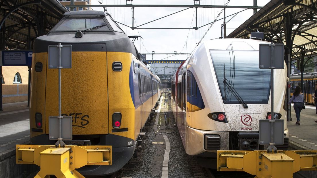 Het hoofdstation in de stad Groningen