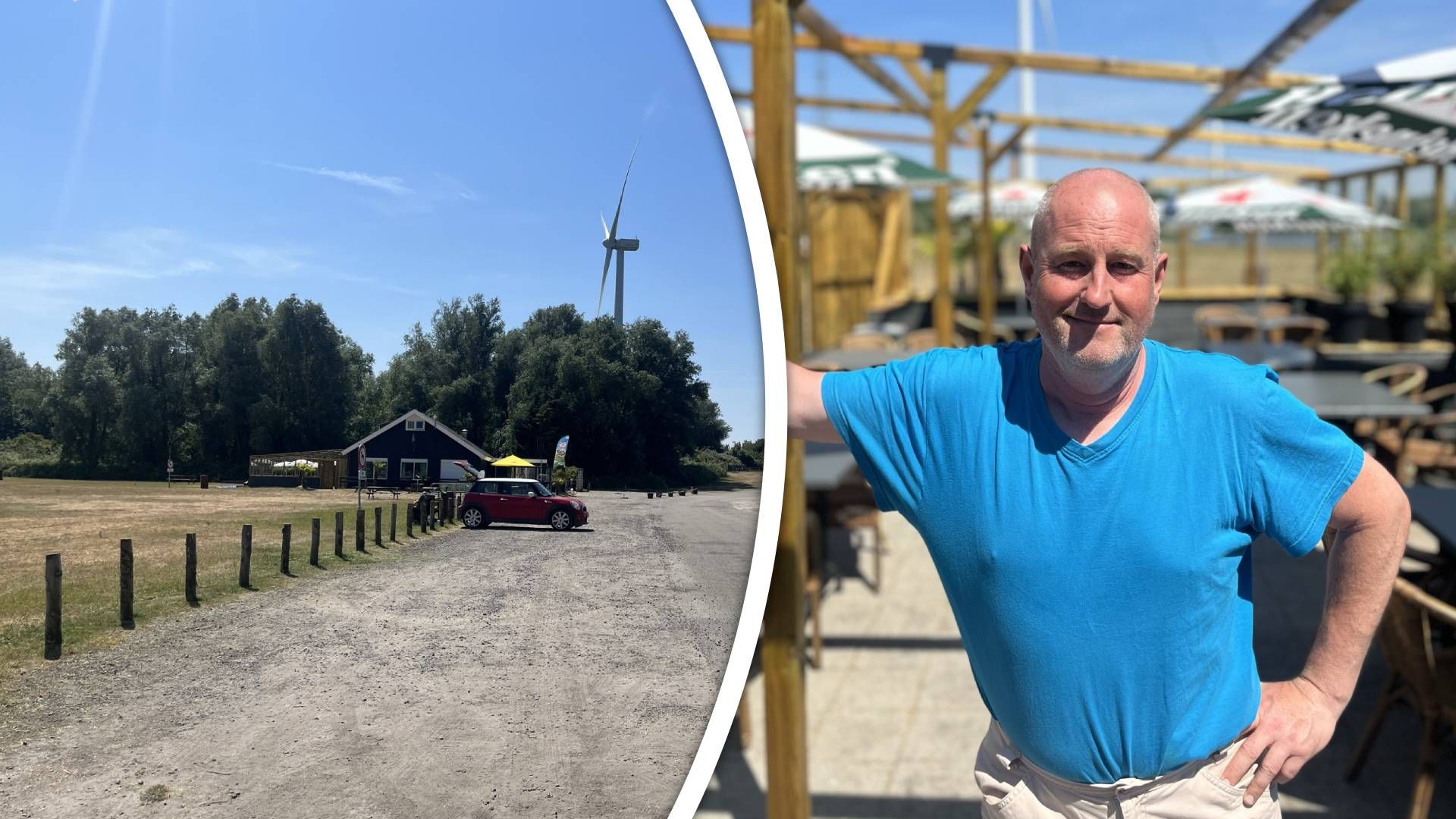 Zonnig weer, maar leeg terras: door afsluiting Haringvlietbrug heeft Jempi erg rustige zomer