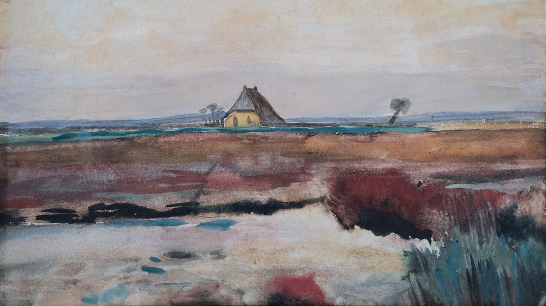 'Landschap met een boerderij' van Vincent van Gogh