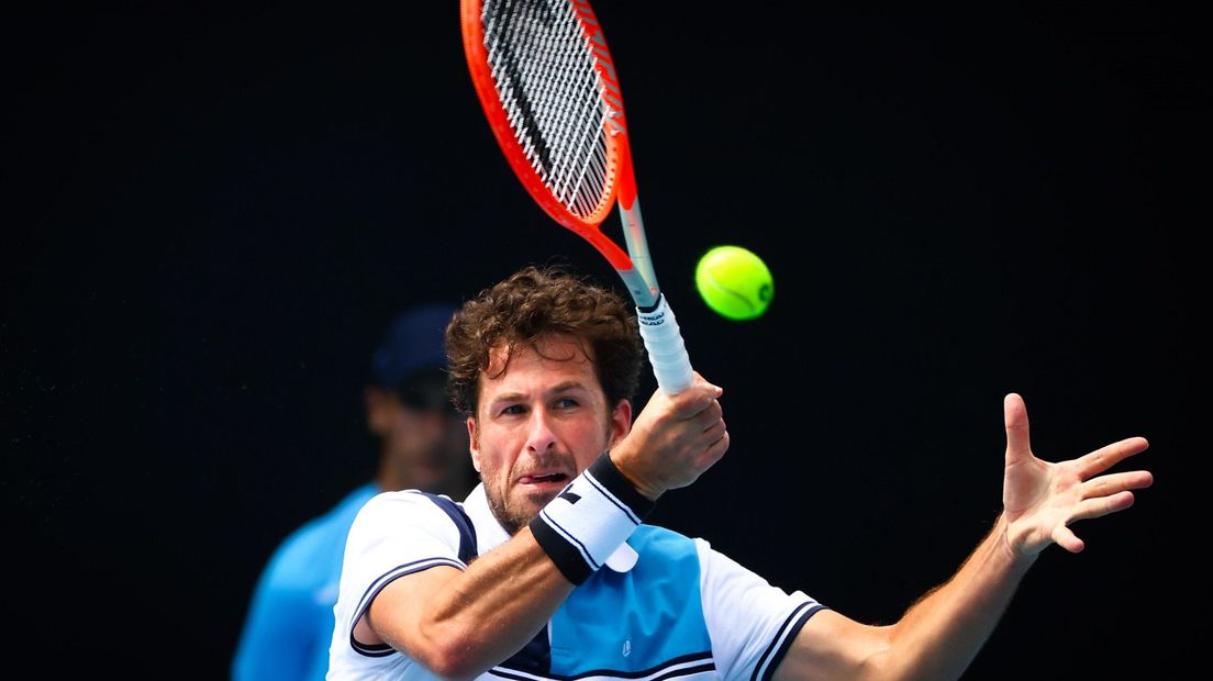 Robin Haase in actie in Melbourne