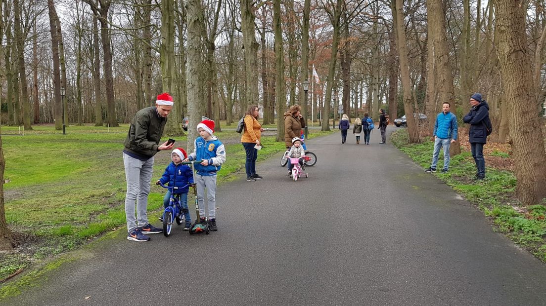 De eerste deelnemers tijdens de Rendierenloop.