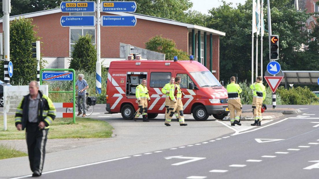 Hulpdiensten ter plaatse op de N388 bij Grijpskerk.