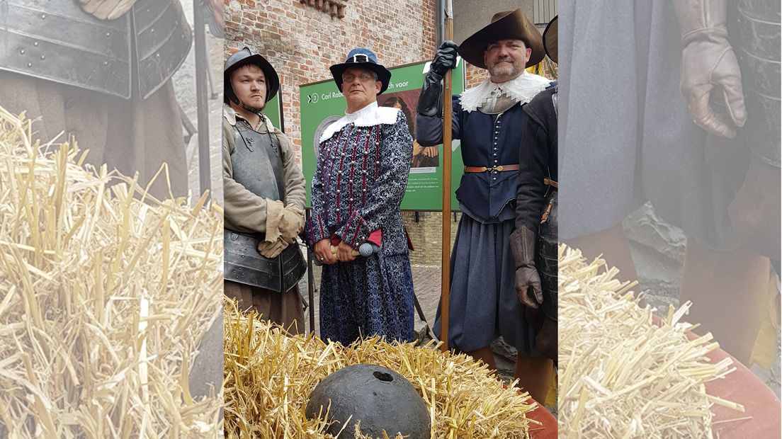 Vlaggenvertoon en 350 jaar oude kogel luisteren Bommen Berend op - RTV