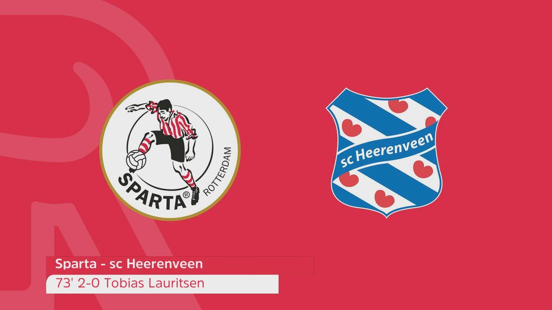 Zo klonk de 2-0 van Tobias Lauritsen bij Sparta-sc Heerenveen op Radio Rijnmond