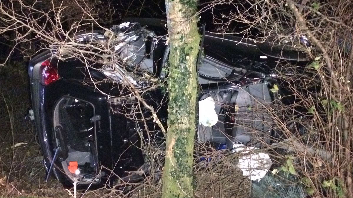 Gestolen auto tegen boom Oirlo: twee gewonden