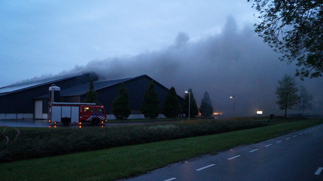 Forse rookontwikkeling bij brand in Marknesse