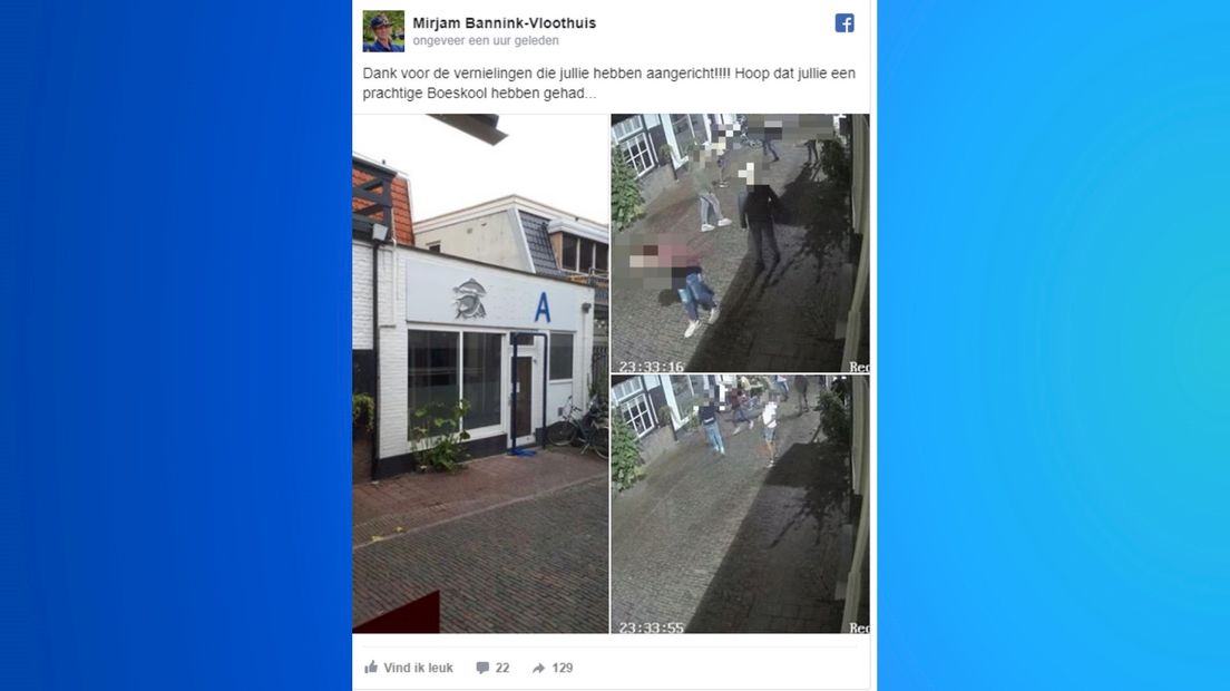 Viswinkel zet beelden vernieling op Facebook, daders melden zich razendsnel