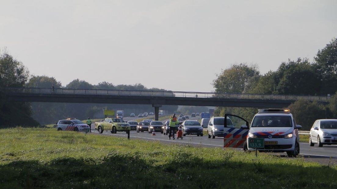 Een rijstrook A1 afgesloten