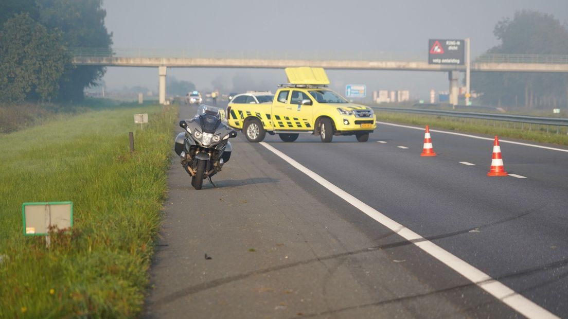 Het ongeluk op de A7 bij Westerbroek