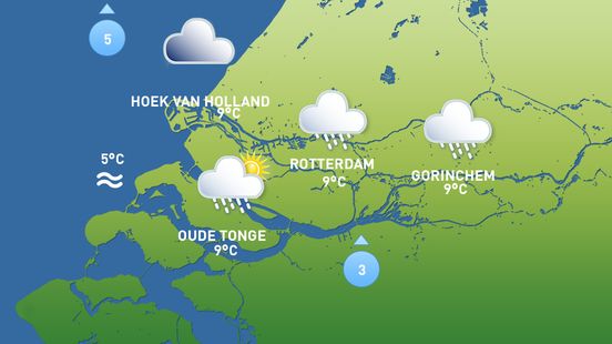 Het weer van vandaag: vanmiddag wat regen