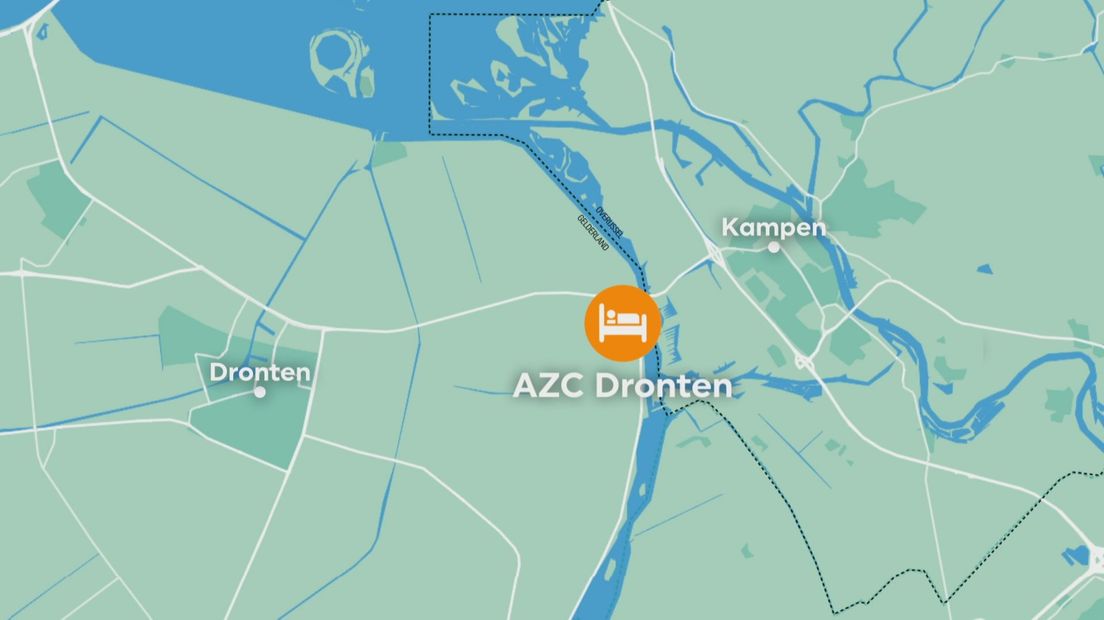 Het azc zit dichterbij het centrum van Kampen dan van Dronten