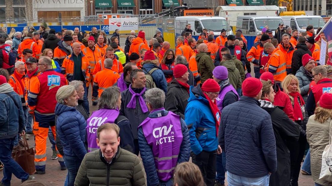 Actievoerders op de Grote Markt