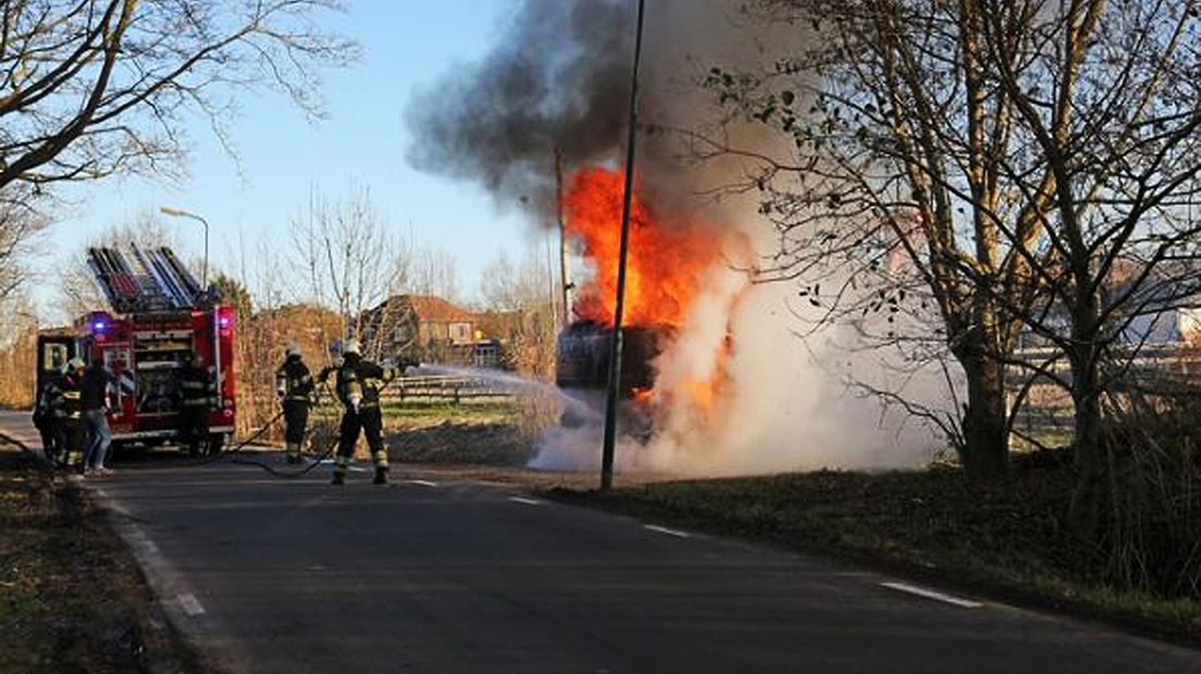 De brandweer kwam in actrie om de brand te blussen.