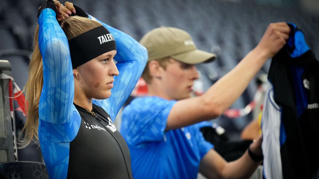 Meike Veen uit Westerlee eerder deze maand in Heerenveen